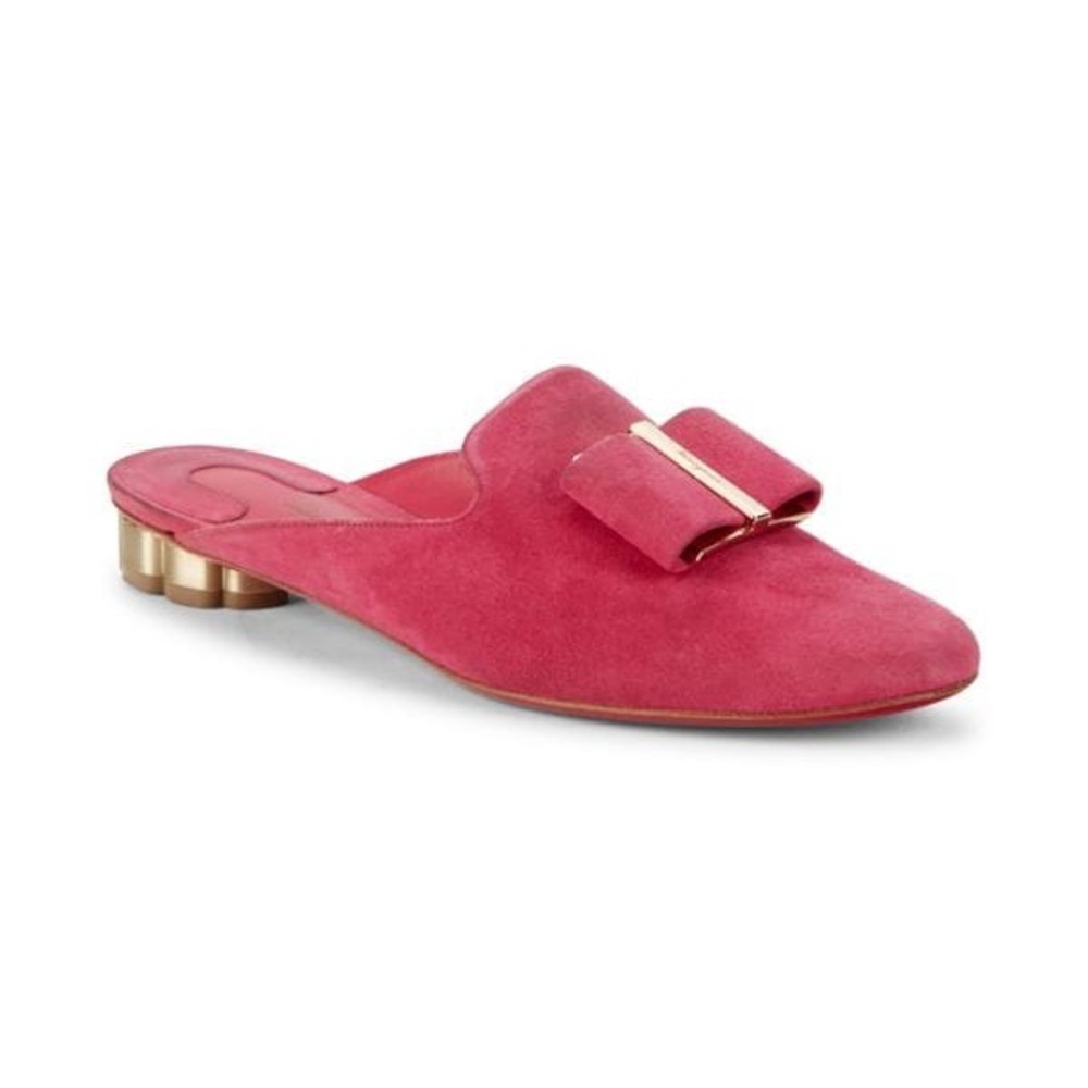 Salvatore Ferragamo Bow Suede Mule